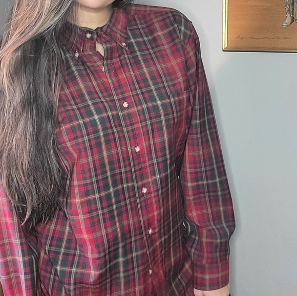Vintage 60s 70s Pendleton Wool Plaid Button Down Shirt Mens Medium Red USA - Picture 9 of 10
